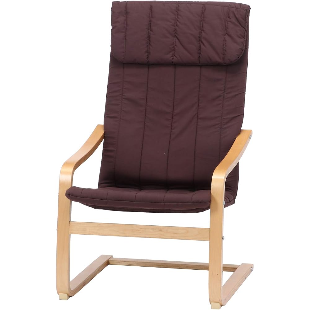 Fuji Boeki 84056 Relaxsessel, Einzelsessel, 1-Sitzer, Breite 59 x Tiefe 77 x Höhe 102 cm, Braun, Schlank
