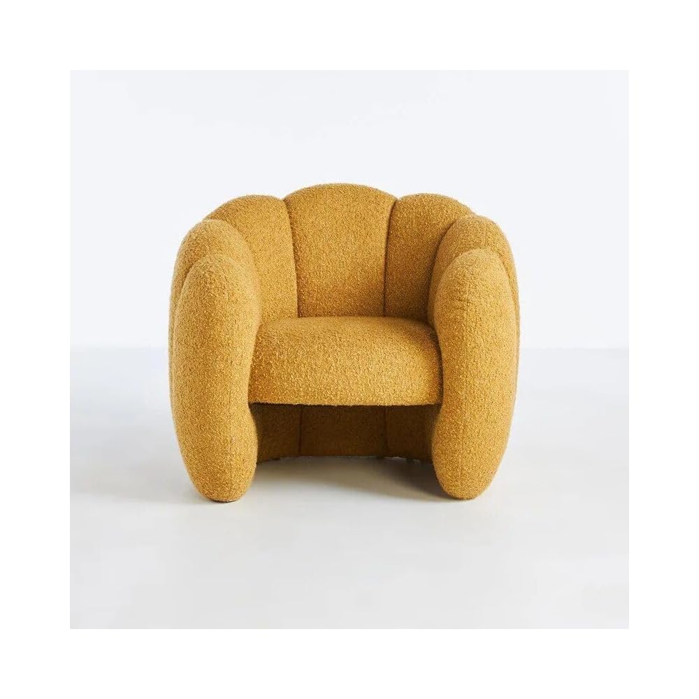 Luxuriöser Samt-Relaxsessel – Modernes Einzelsofa in Gelb