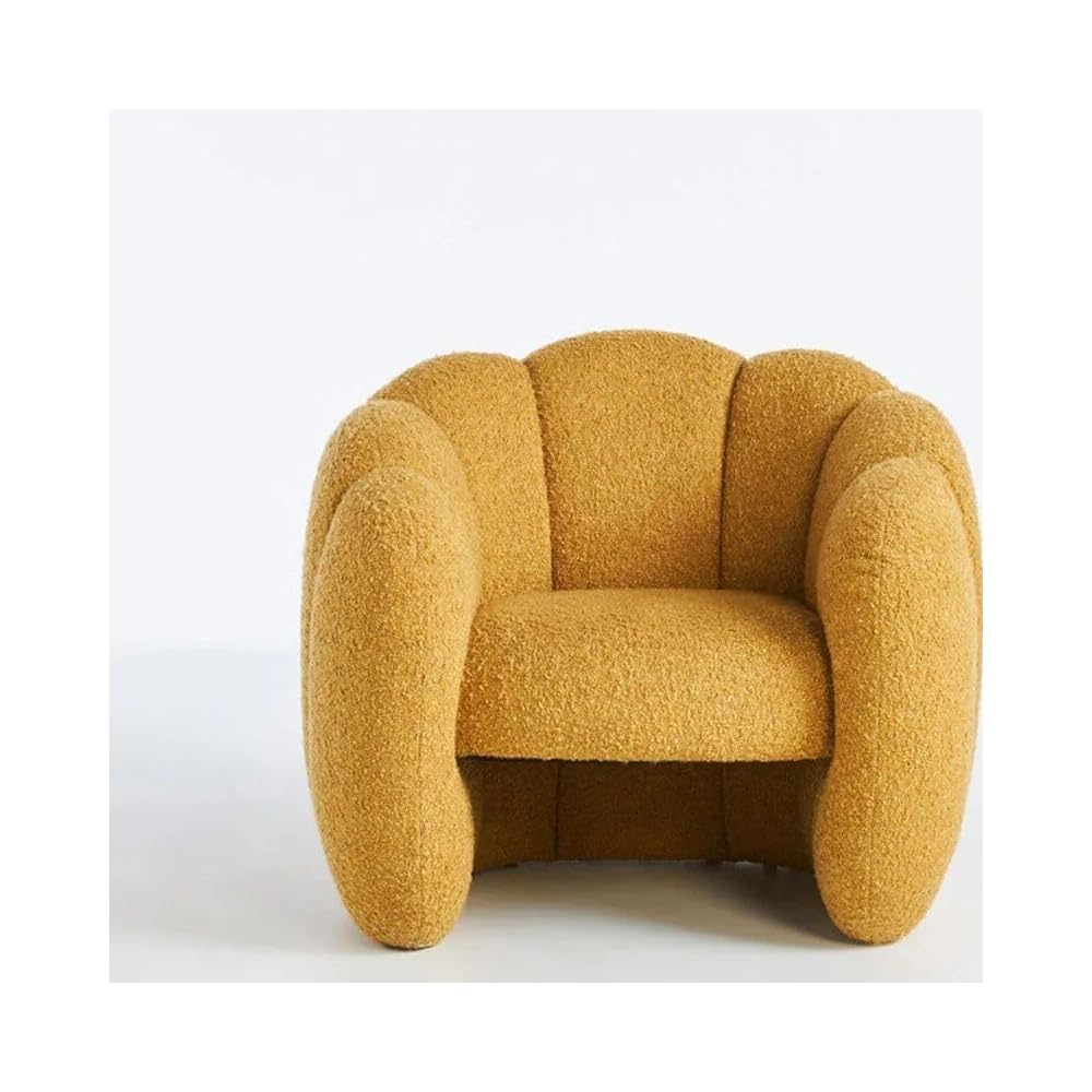 Luxuriöser Samt-Relaxsessel – Modernes Einzelsofa in Gelb