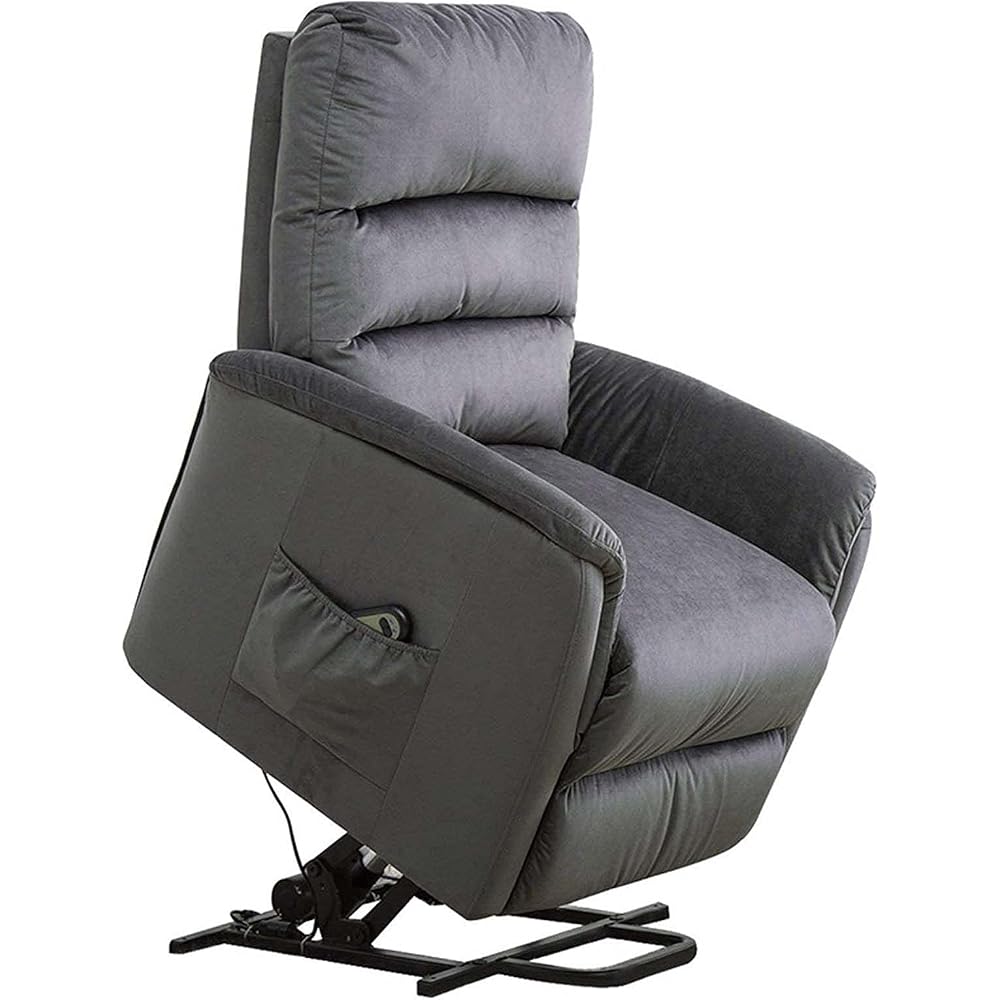 Elektrischer Aufstehsessel für Senioren, Stoffsofa, Wohnzimmersessel, elektrischer Relaxsessel mit Seitentasche, belastbar bis 150 kg