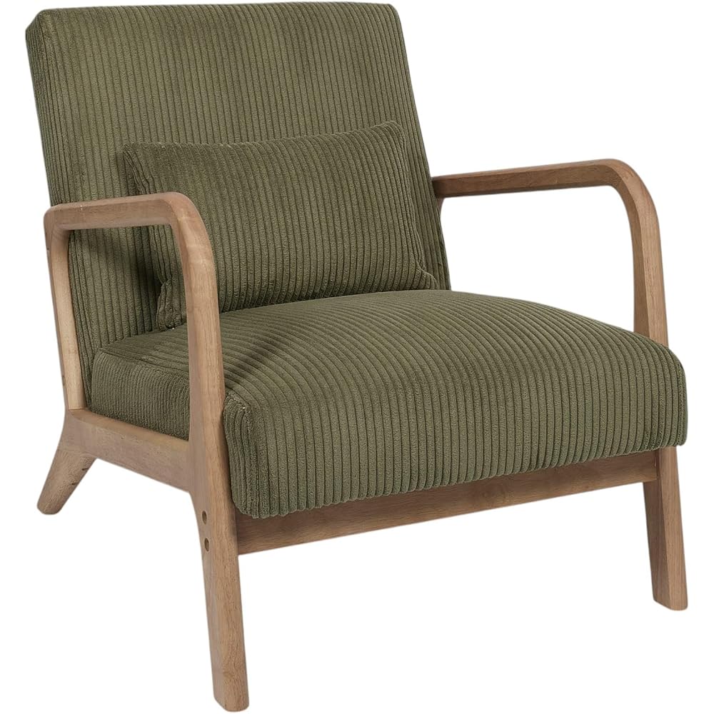 HD0531 Modern Living Room Chair in Green Velvet Ergonomic Design for Optimal Comfort Ideal for Relaxing and Reading 64.5 x 75 x 83 cm Green Colour