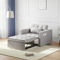 Schlafsofa-Sessel, 3-in-1 Schlafsofa mit 3-stufig verstellbarer Rückenlehne, ausziehbarer Schlaf-Sessel, strapazierfähiger Samtstoff, für Wohnzimmer, Schlafzimmer, Grau