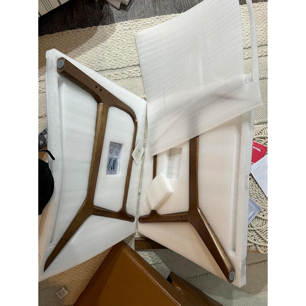 30" H Mid Century Yellowish Brown Accent Armchair, Single Reading Sofa, PU Leather Lounge Chair with Walnut Ruberwood Frame for Livingroom or Office