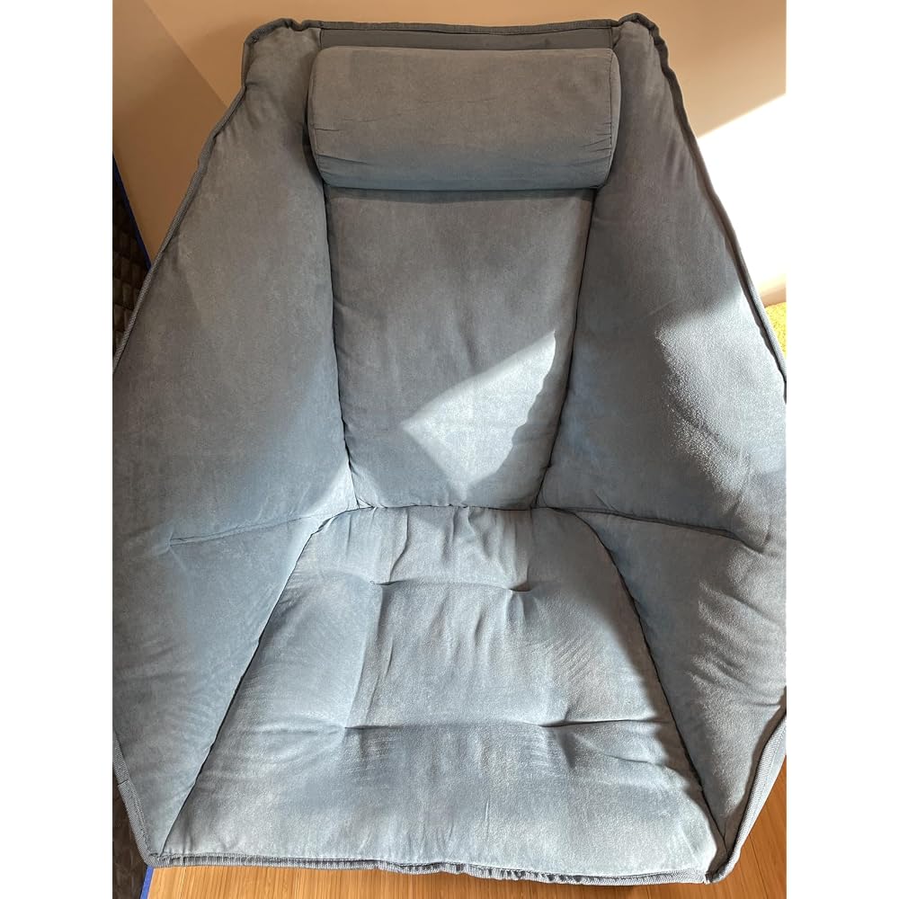 Hexagon Foldable Living Room Chair, Saucer Chair for Adults, Comfy Bedroom Lounge Chair, Moon Chair, Lazy Folding Chair for Dorm Rooms(Chair-Blue)