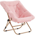 Comfy Folding Saucer Chair for Adults, Moon Chair, Pink