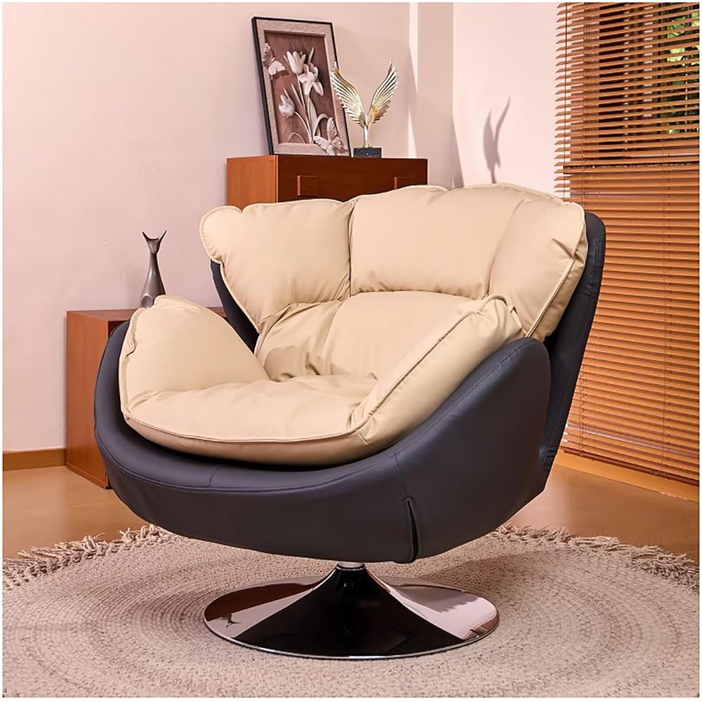 Lounge Chair Nordic Style Modern Comfy Beanbag Rocking Sofa Leisure 360° Swivel Single Accent Recliner Italian Minimalism Modern Minimalist Single Recliner for Living Balcony Bedroom Whiskey Bar