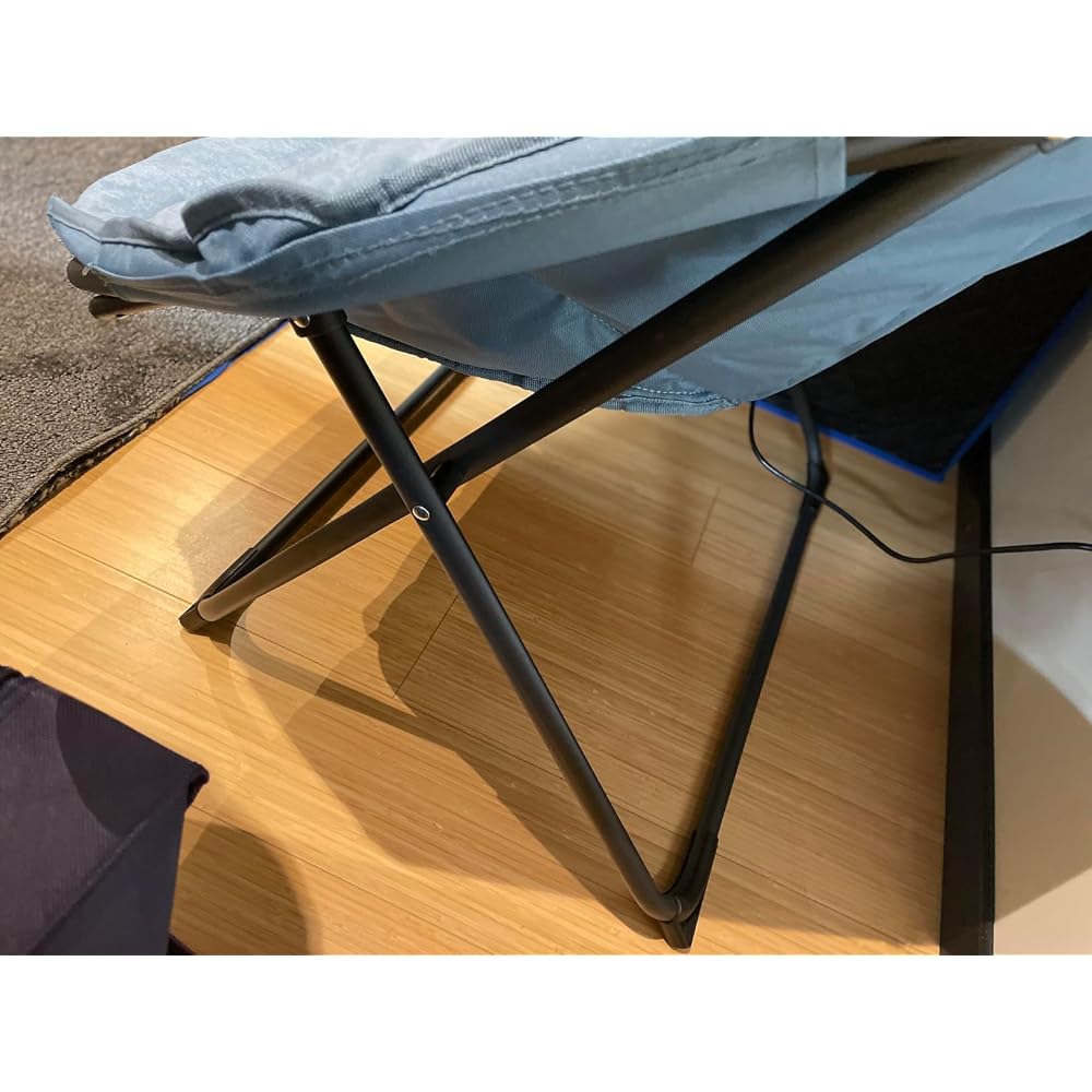Hexagon Foldable Living Room Chair, Saucer Chair for Adults, Comfy Bedroom Lounge Chair, Moon Chair, Lazy Folding Chair for Dorm Rooms(Chair-Blue)
