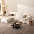 Cloud Couch Oversized Modular Sectional Sofa True Relax Comfy Couches Wide&Deep Seat Sofas for Living Room Metal Frame Furniture Sets, 3 Seater with Ottoman L Shaped 110.2" Width