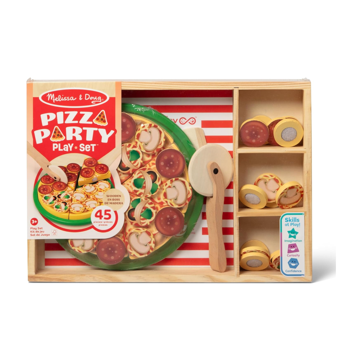 Melissa und Doug Pizza-Party-Spielset aus Holz, vorgetäuschtes Küchenspielzeug