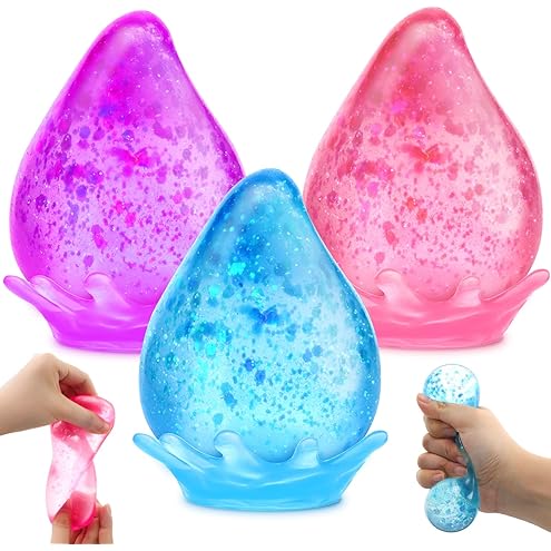 Dream 2er-Pack Squishy-Stressabbaubälle – sensorisches Zappelspielzeug aus Silikon für Kinder und Erwachsene (blau und rosa)