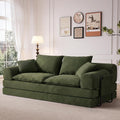 79" Verwandelbares Sofa ohne Armlehnen, grünes Cord-Futonsofa
