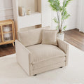 41,4" breites Einzelsofa, bequemer, tief gepolsterter Chenille-Sessel mit Zierkissen für Wohnzimmer, Schlafzimmer, Büro und Apartment, Hellkaffee