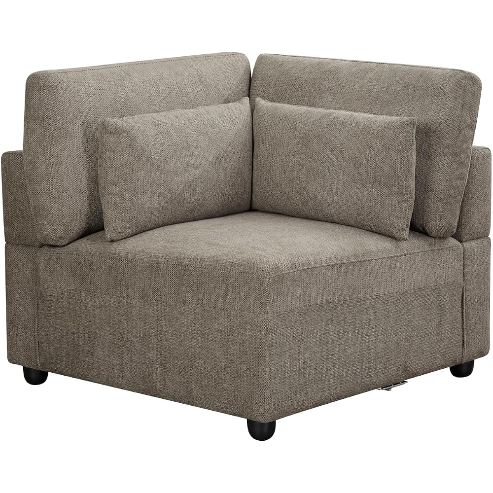 Rylie Modular - Wedge with 3 Pillows in Gray
