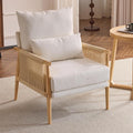 Cozy Accent Chair Braid Arms, Beige