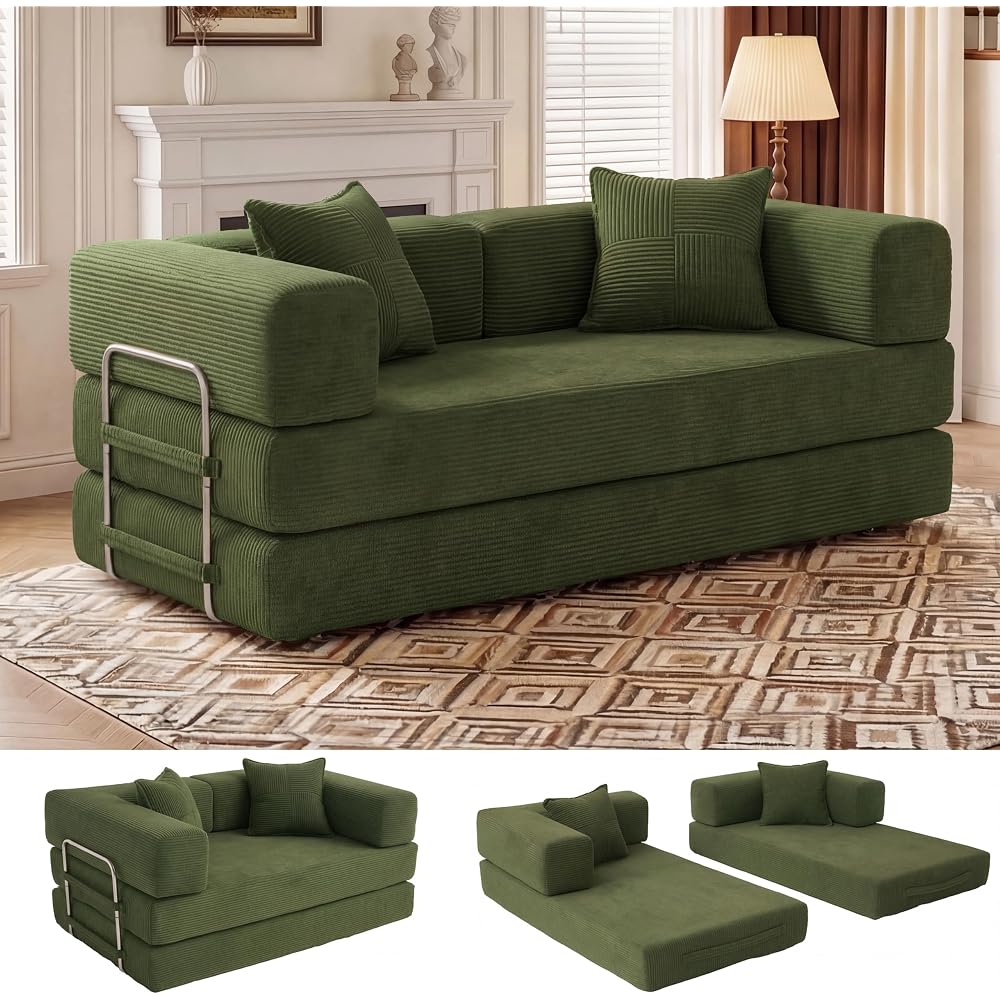 5-in-1 Schlafsofa, 165 cm klappbares, rahmenloses Sofa mit formstabile – Castelio