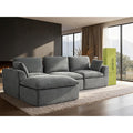 Übergroßes 280 cm Cloud-Sofa, modulares Ecksofa, 4-Sitzer L-Form mit Ottomane, tiefes Chenille-Sofa mit Memory-Schaum, dunkelgrau