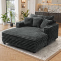 60" übergroße Indoor-Chaiselongue mit Holzrahmen, Dunkelgrau