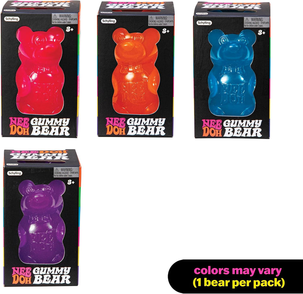 Schylling NeeDoh Gummibärchen – sensorisches Zappelspielzeug mit geleeartiger Füllung – 8,9 cm hoch – Farben können variieren (1 Stück)