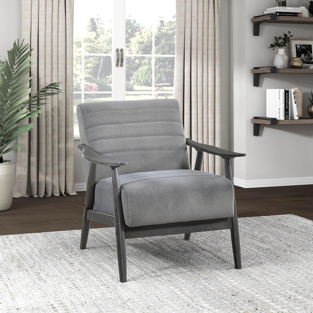 Teague Velvet Accent Chair, Gray