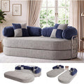 5-in-1 geschwungenes, rahmenloses Sofa, 200 cm Cloud-Sofas mit Memory-Schaum