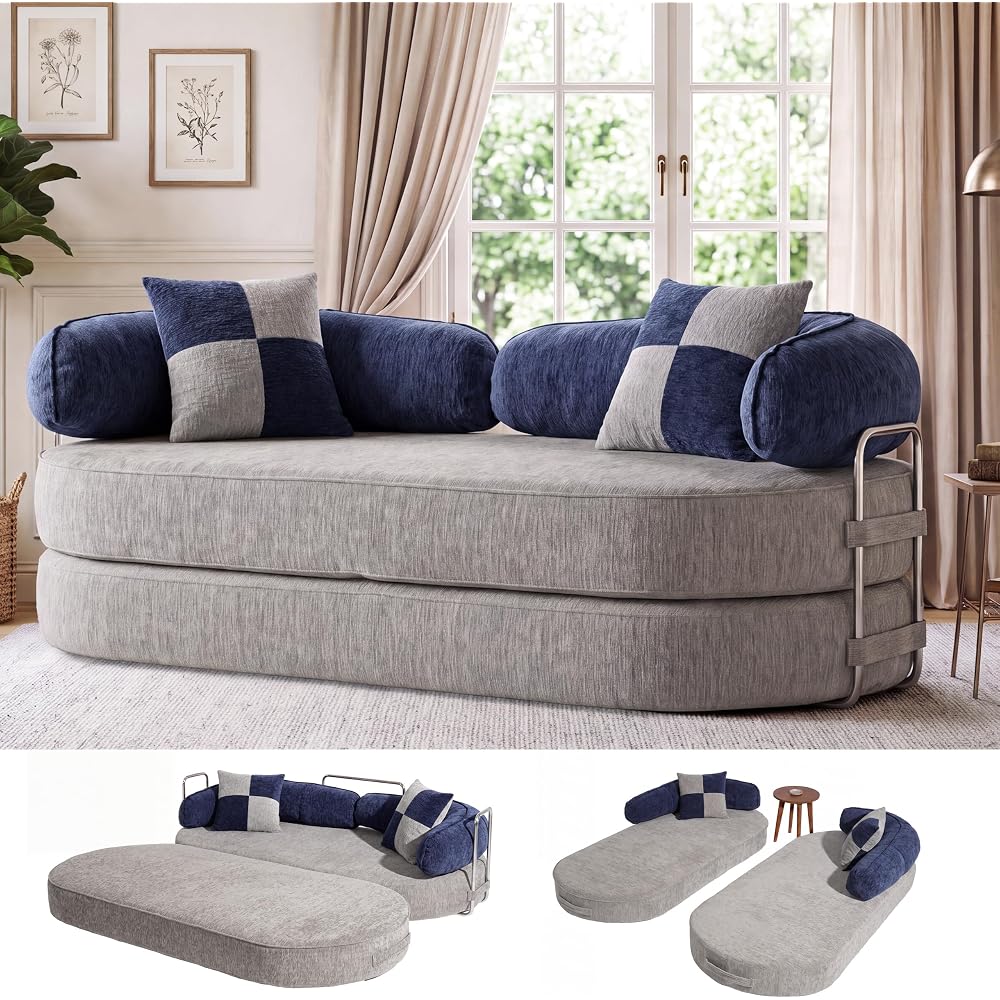5-in-1 Curved Boneless Couch, 79" Cloud Sofas with Memory Foam
