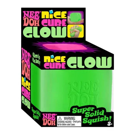 Nee Doh Nice Cube GLOW 2,5 Zoll Squish Ball Zappelspielzeug
