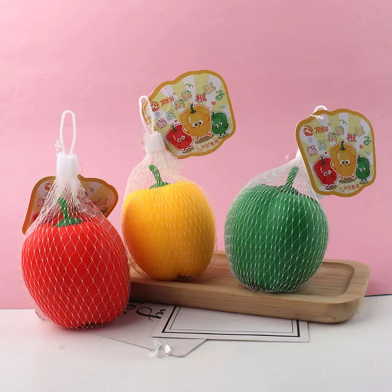 Buntes, weiches, sensorisches Fidget-Spielzeug mit Chili-Pfeffer