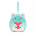Squishmallows Val26 Katzen-Clip-Plüschtier – Weicher Clip-On-Plüsch zum Valentinstag, verschiedene Stile