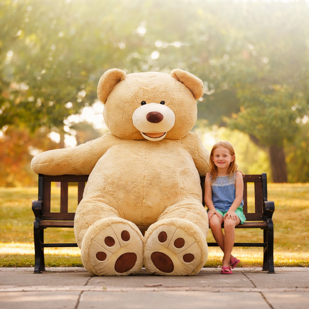 93-Zoll-Plüschbär | Riesiger blonder Teddybär