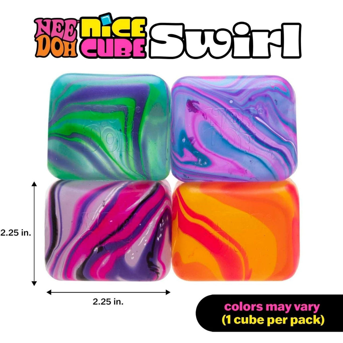 NeeDoh Nice Cube Swirl – Solid Squish – Sortiert