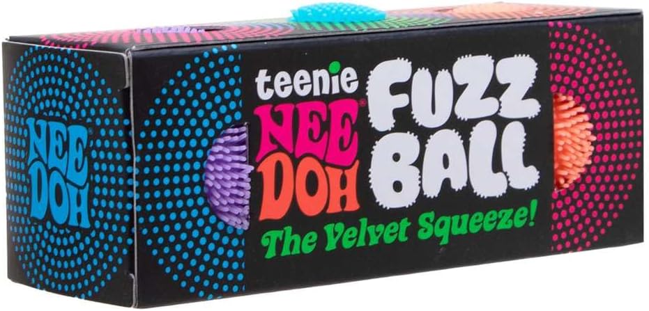 Schylling Teenie NeeDoh 3er-Pack sensorische Mini-Fuzz-Bälle mit samtiger Textur und weichem Quetschgefühl. Ab 3 Jahren