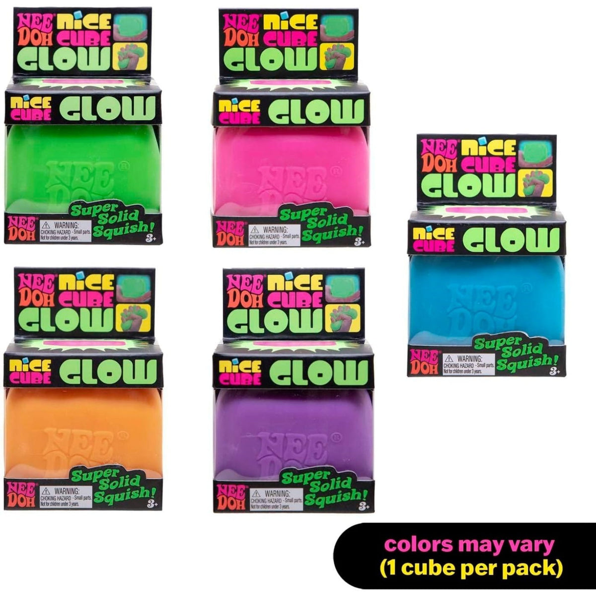 NeeDoh Nice Cube Glow – Leuchtet im Dunkeln – Sortiert
