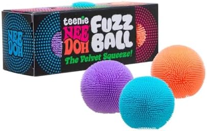 Schylling Teenie NeeDoh 3er-Pack sensorische Mini-Fuzz-Bälle mit samtiger Textur und weichem Quetschgefühl. Ab 3 Jahren