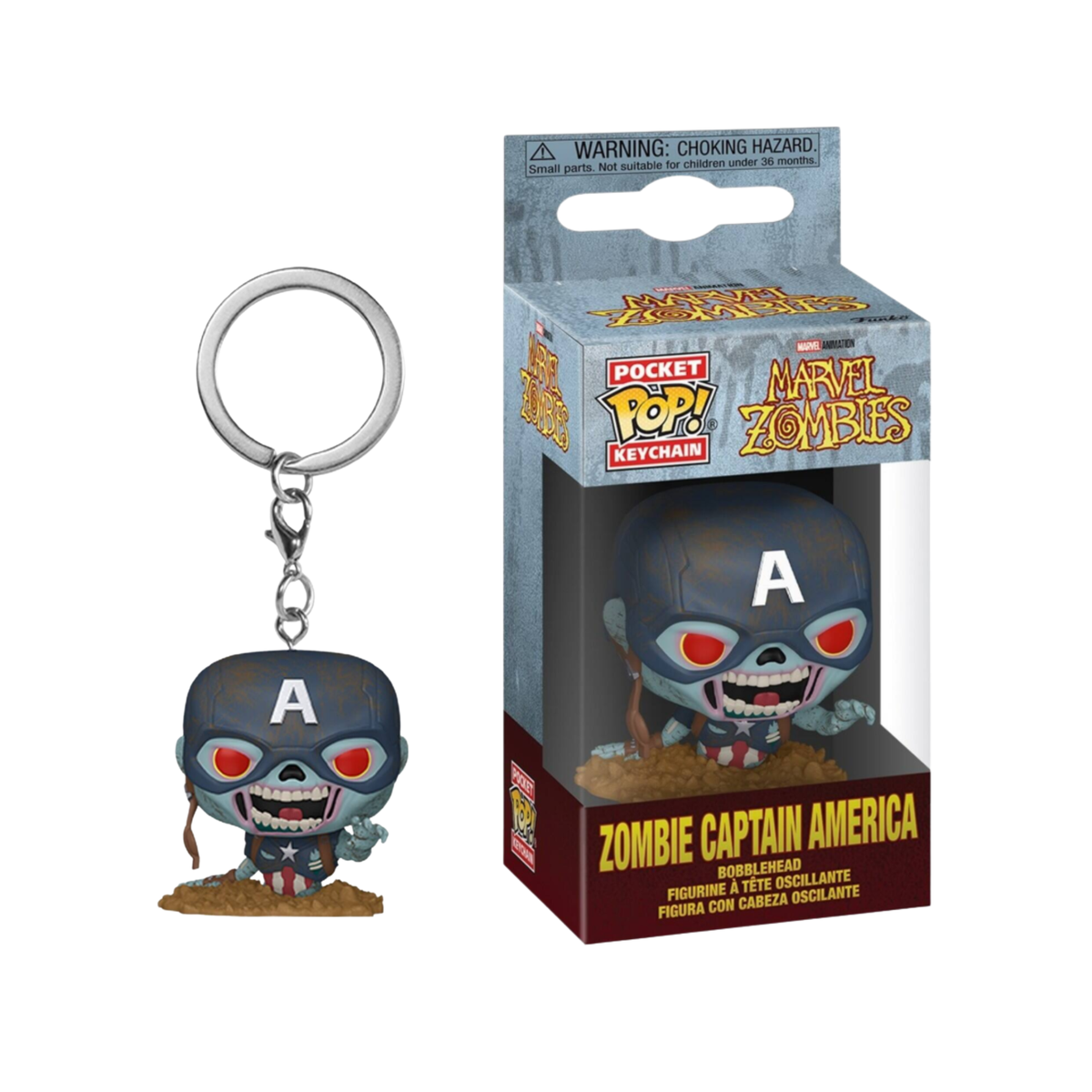 Funko Pocket Pop! Marvel Zombies Zombie Captain America Schlüsselanhänger